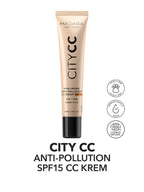 CITY CC Nemlendirici, Anti-pollution, SPF15 Güneş Korumalı CC Krem 30ml
