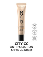 CITY CC Nemlendirici, Anti-pollution, SPF15 Güneş Korumalı CC Krem 30ml