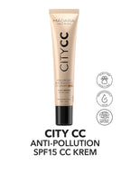 CITY CC Nemlendirici, Anti-pollution, SPF15 Güneş Korumalı CC Krem 30ml